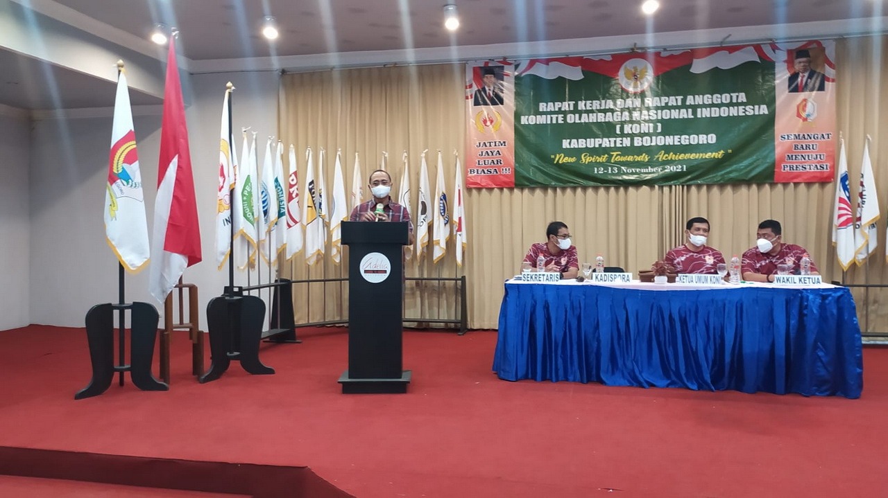 Bahas Program Kerja Tahun 2022, KONI Bojonegoro Gelar Raker